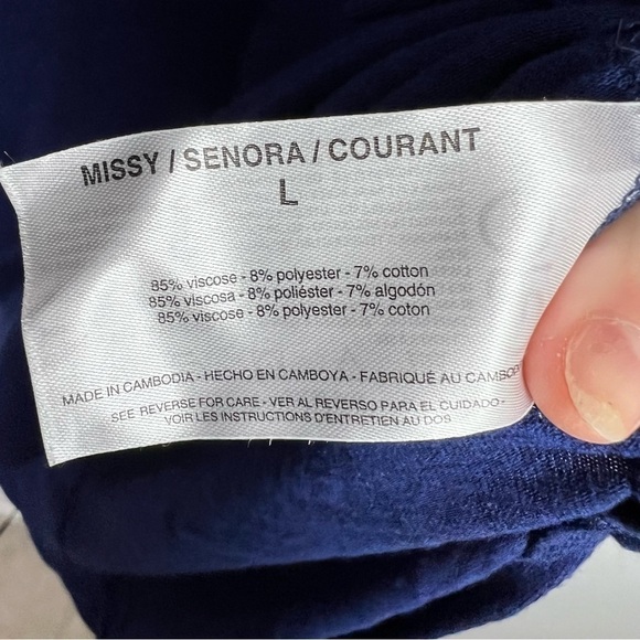 Jessica Simpson Midi Dress womens size large Maritime Blue Long side slits comfy - Picture 8 of 9